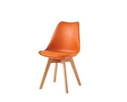 MCC Direct Single Dining Chair With Solid Wooden Legs And Seat Cushion Pad Orange - Eva By Mcc - thumbnail 2