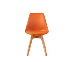MCC Direct Single Dining Chair With Solid Wooden Legs And Seat Cushion Pad Orange - Eva By Mcc - thumbnail 3