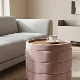 Garden Greatness Blush Pink Storage Ottoman With Tray Top - thumbnail 3