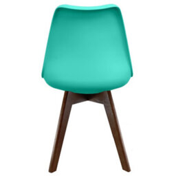 Fusion Living Soho Aqua Plastic Dining Chair With Squared Dark Wood Legs - thumbnail 4