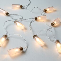10 Warm White Fairy Jar Led String Lights With Timer Function Clear Cable - thumbnail 3