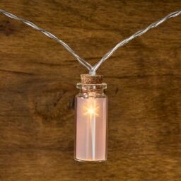 10 Warm White Fairy Jar Led String Lights With Timer Function Clear Cable - thumbnail 4