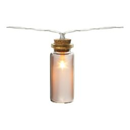 10 Warm White Fairy Jar Led String Lights With Timer Function Clear Cable - thumbnail 5