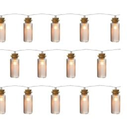 10 Warm White Fairy Jar Led String Lights With Timer Function Clear Cable - thumbnail 2