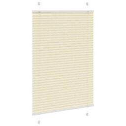 Berkfield Pleated Blind Cream 100X150 Cm Fabric Width 99.4 Cm Polyester - thumbnail 3