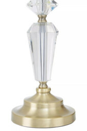 Orsina Translucent Detail Table Lamp, Gold Finish Statement Light, Luxrious Brass Table Lamp With  Crystal Base - thumbnail 4