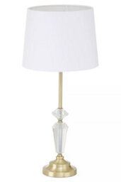 Orsina Translucent Detail Table Lamp, Gold Finish Statement Light, Luxrious Brass Table Lamp With  Crystal Base - thumbnail 2