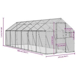 Walplus Anthracite Aviary 1.79X6X1.85 M Aluminium Bird Cage Large Parrot Cage Budgie Cage - thumbnail 7