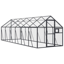 Walplus Anthracite Aviary 1.79X6X1.85 M Aluminium Bird Cage Large Parrot Cage Budgie Cage - thumbnail 2