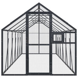 Walplus Anthracite Aviary 1.79X6X1.85 M Aluminium Bird Cage Large Parrot Cage Budgie Cage - thumbnail 3