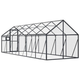 Walplus Anthracite Aviary 1.79X6X1.85 M Aluminium Bird Cage Large Parrot Cage Budgie Cage - thumbnail 5