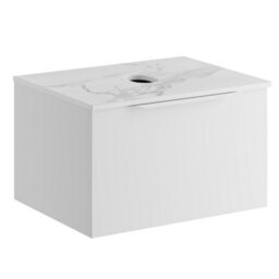 Affine 600mm Countertop Bathroom Vanity Unit Basin Wall Hung Furniture Soft Close White - thumbnail 4