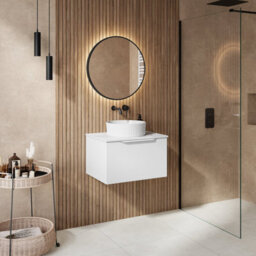 Affine 600mm Countertop Bathroom Vanity Unit Basin Wall Hung Furniture Soft Close White - thumbnail 3