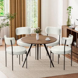 Set Of 4 Velora Maison Elegant Boucle Stackable Dining Chair  White Teddy Boucle - thumbnail 1