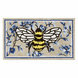 Xample Spring Bee Hooked Accent Rug 56X97Cm Memory Foam Polypropylene Non Slip Hand Hooked Soft Indoor Decorative Mat - thumbnail 2