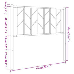 Berkfield Metal Headboard Black 90 Cm - thumbnail 7