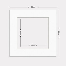 Ak Frames 60X60Cm White Picture Mounts To Fit 40X40Cm Aperture Size - Mount Board Only (No Frame Included) - thumbnail 3