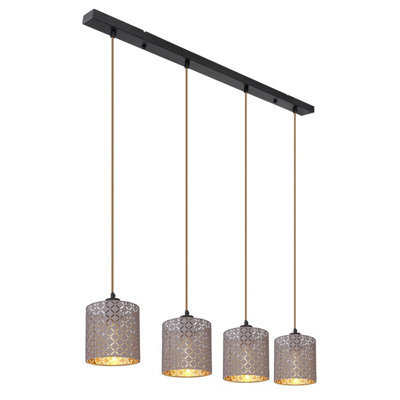 Luminosa Lighting Luminosa Cindy Bar Pendant Ceiling Light Matt Black 4X E27 - image 1