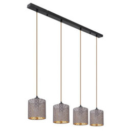 Luminosa Lighting Luminosa Cindy Bar Pendant Ceiling Light Matt Black 4X E27 - thumbnail 2