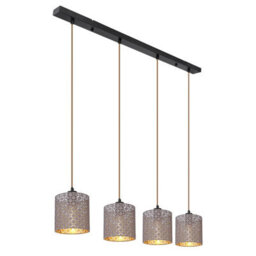 Luminosa Lighting Luminosa Cindy Bar Pendant Ceiling Light Matt Black 4X E27 - thumbnail 1
