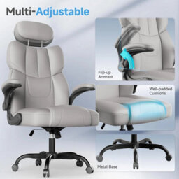 Office Desk Chair High Back Adjustable Height Ergonomic Swivel Computer Chair - thumbnail 3