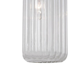 First Choice Lighting Walpole - Bronze With Fluted Glass Ceiling Pendant Fitting - thumbnail 5