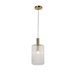 First Choice Lighting Walpole - Bronze With Fluted Glass Ceiling Pendant Fitting - thumbnail 9