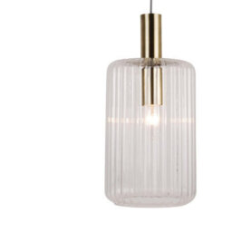 First Choice Lighting Walpole - Bronze With Fluted Glass Ceiling Pendant Fitting - thumbnail 4
