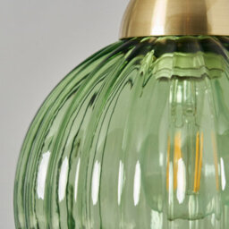 Litecraft Clara Green Ribbed Glass Easy Fit Lamp Shade - thumbnail 5