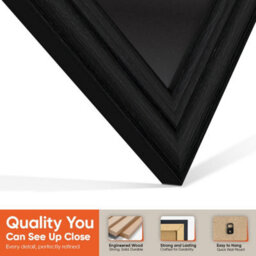 "AK Frames 25X17"" Black Classic Vinyl Record Frame With Black Mount For 12 Inch Lp Cover & Disc - Overlapped Design" - thumbnail 3