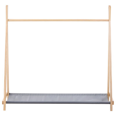 Wyld And Coco Kids Pine Wood Teepee Clothing Rack With Fabric Shoe Shelf, Light Brown, W108 X D43 X H103Cm - image 1