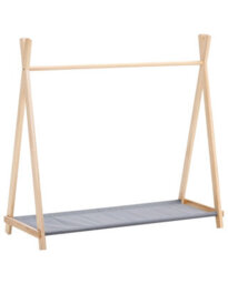 Wyld And Coco Kids Pine Wood Teepee Clothing Rack With Fabric Shoe Shelf, Light Brown, W108 X D43 X H103Cm - thumbnail 3