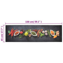Berkfield Kitchen Rug Washable Spices 45X150 Cm Velvet - thumbnail 5