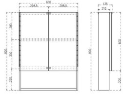 Affine Bathroom Double Door Mirror Stainless Steel Shelf Modern Cabinet 800 X 600mm - thumbnail 7