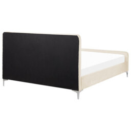 Beliani Bed Velvet Lunan 160 X 200 Cm (Eu King Size) Light Beige - thumbnail 6
