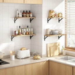 4Pcs Floating Shelf Wall Mounted Storage Organizer Wooden Display Rack Bookshelf - thumbnail 4