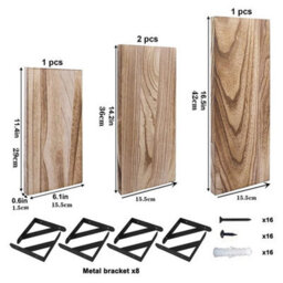 4Pcs Floating Shelf Wall Mounted Storage Organizer Wooden Display Rack Bookshelf - thumbnail 2