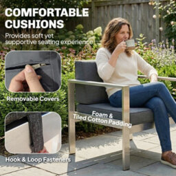 Outsunny 4 Seater Aluminium Garden Furniture Sofa Set With Olefin Cushions - thumbnail 7