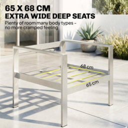Outsunny 4 Seater Aluminium Garden Furniture Sofa Set With Olefin Cushions - thumbnail 4