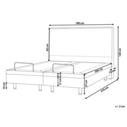 Beliani Adjustable Bed Fabric Viceroy 180 X 200 Cm (Eu Super King) Light Grey - thumbnail 3
