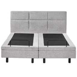 Beliani Adjustable Bed Fabric Viceroy 180 X 200 Cm (Eu Super King) Light Grey - thumbnail 5