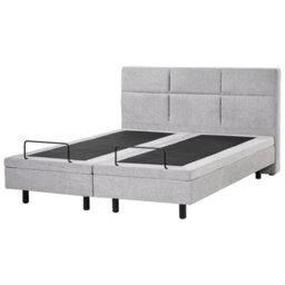 Beliani Adjustable Bed Fabric Viceroy 180 X 200 Cm (Eu Super King) Light Grey - thumbnail 4