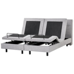 Beliani Adjustable Bed Fabric Viceroy 180 X 200 Cm (Eu Super King) Light Grey - thumbnail 1
