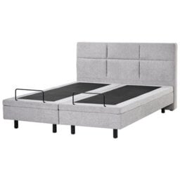 Beliani Adjustable Bed Fabric Viceroy 180 X 200 Cm (Eu Super King) Light Grey - thumbnail 6