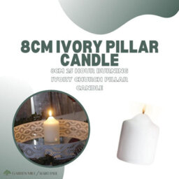 Marco Paul Traditional Ivory Church Pillar Candle 8Cm - thumbnail 6