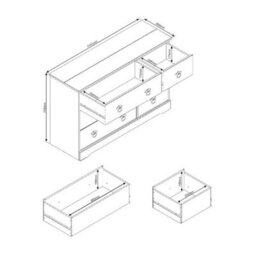 Chest Of Drawers With 6 Drawers For Bedroom Furniture Home - thumbnail 2