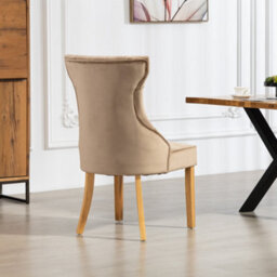 Martina Velvet Fabric Dining Chairs - Set Of 2 - Brown - thumbnail 4