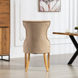 Martina Velvet Fabric Dining Chairs - Set Of 2 - Brown - thumbnail 5