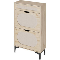 Rattan Shoe Cabinet Shoe Storage With 2 Flip Doors And Drawer Natural - thumbnail 1