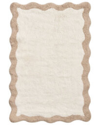 Wyld And Coco Noblenest Bath Mat 60 X 90 Cm - Plush Cotton, Beige And Brown Geometric Design - thumbnail 3